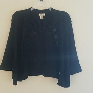 Youth black cardigan with mid-sleeve